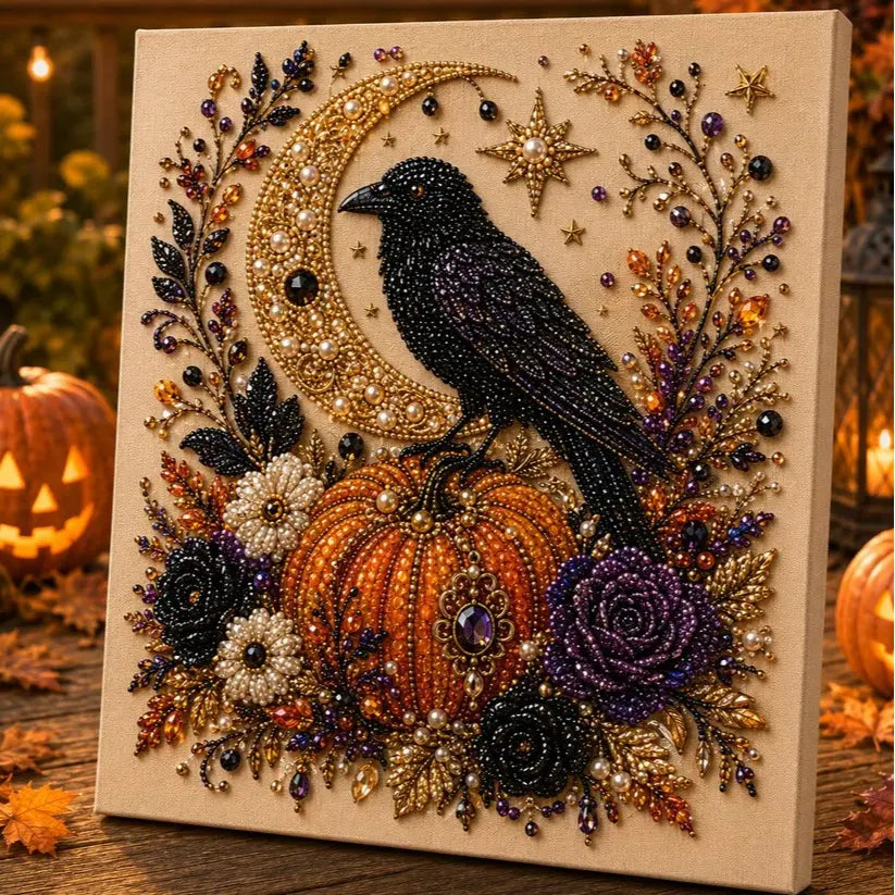 Kit de arte DIY de fantasmas de Halloween con perlas – Regalo de manualidades 3D espeluznante y bonito para la decoración del hogar en otoño