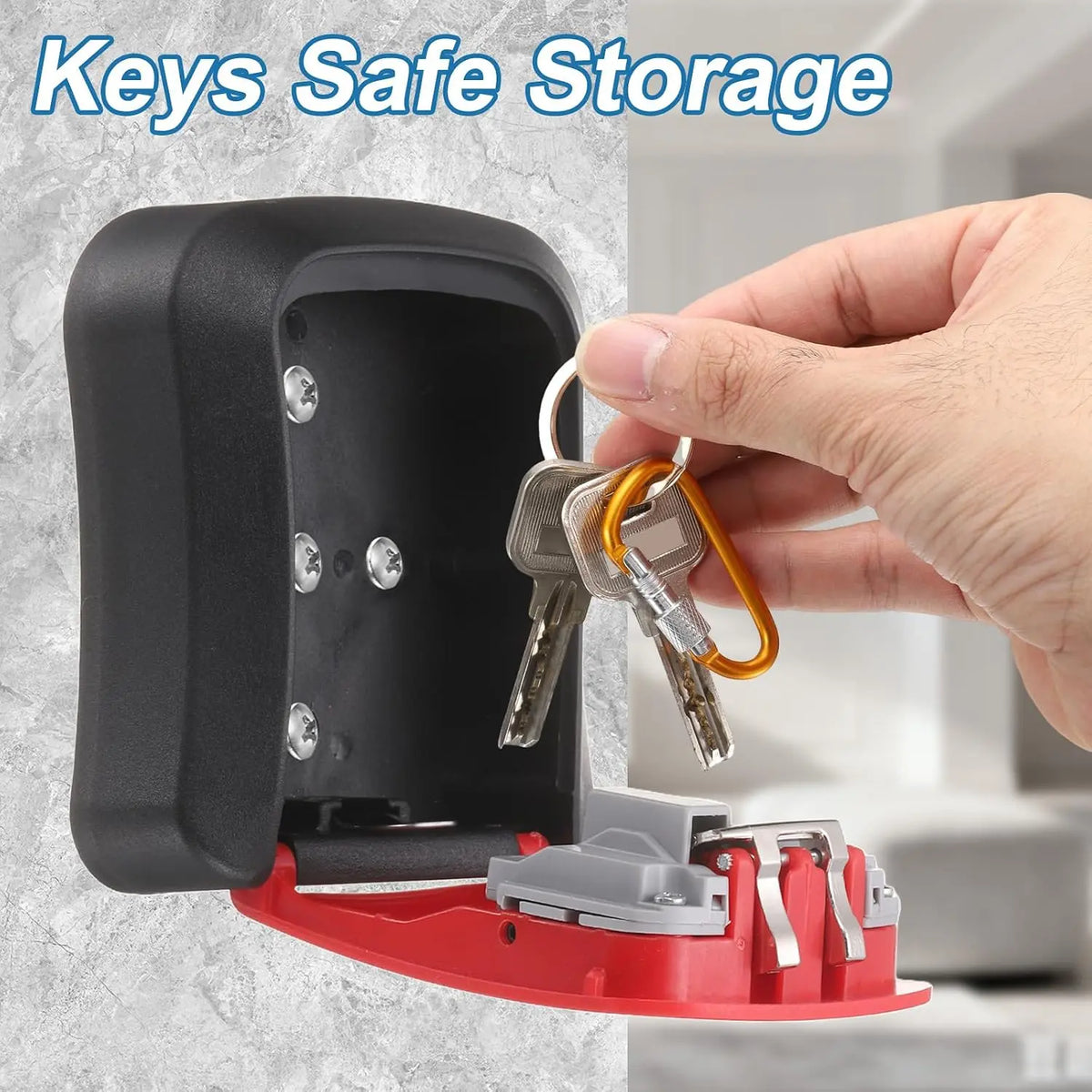 Wall Mount 4-Digit Combination Key Lock Box – Security Resettable Code Storage Box