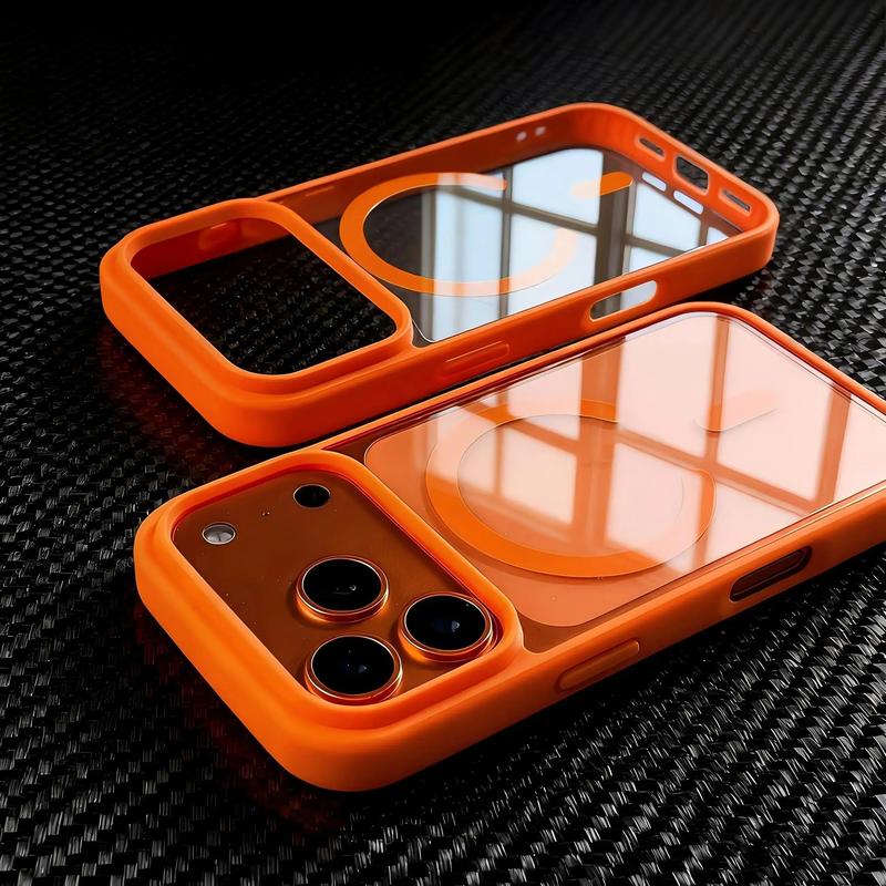 Burgundy Transparent MagSafe Phone Case for iPhone 18 Pro Max – Clear Shockproof Cover