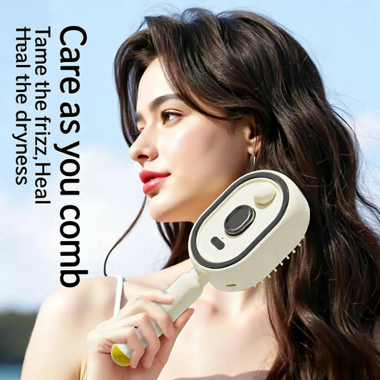 Cloudmades Electric Spray Air Cushion Massage Comb | Self-Cleaning Anti-Tangle | Essential Oil Mist Hair Care Comb | Anti-Static Volumizing Aromatherapy Comb