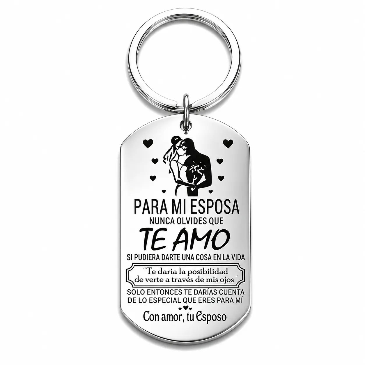 To My Wife Forever Love Keychain, Stainless Steel Keyring,Romantic Husband Gift for Wife, Stainless Steel Love Keepsake Keychain, Anniversary Birthday Gift for Her