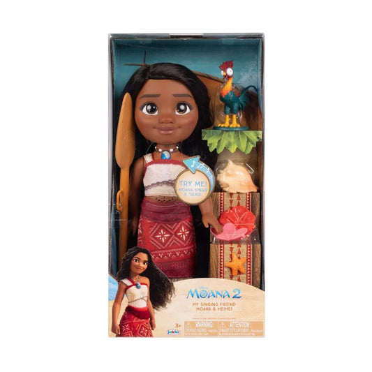 Disney Moana 2 My Singing Friend 14" Moana Doll & Heihei - Singing, Talking, 15 Phrases, 6 Accessories, Perfect Gift for Kids Ages 3+