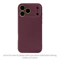 Burgundy Luxury Skin Feel Glass Lens Shockproof Case for iPhone 18 Pro Max