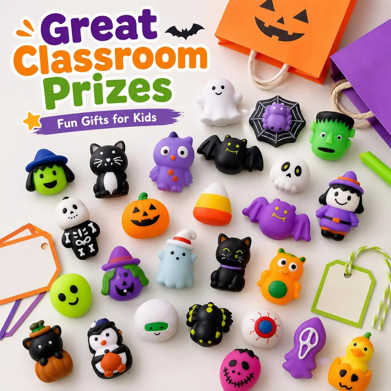 Halloween Mochi Squishies Kit – Mini Spooky Party Favors & Trick-or-Treat Bag Fillers