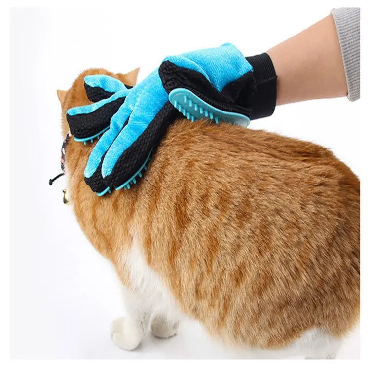 Upgraded Pet Grooming Gloves – 255 Silicone Tips 2-in-1 Deshedding & Massage Mitts