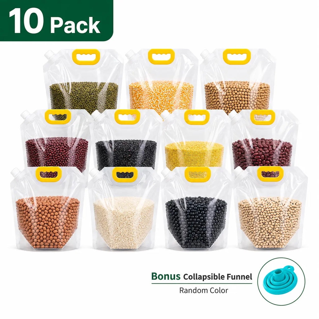5 Pack Reusable Leakproof Food Storage Bags – Moisture-Resistant Pouches for Pet Kibble & Snacks
