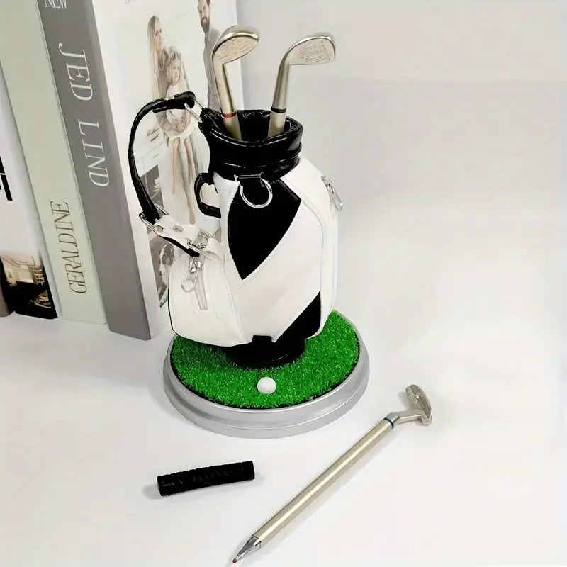 Golf Pen Holder + 3-Pen Set Creative Design Brightens Your Office Desk Perfect Holiday Gift for Office Workers and Gift-Givers