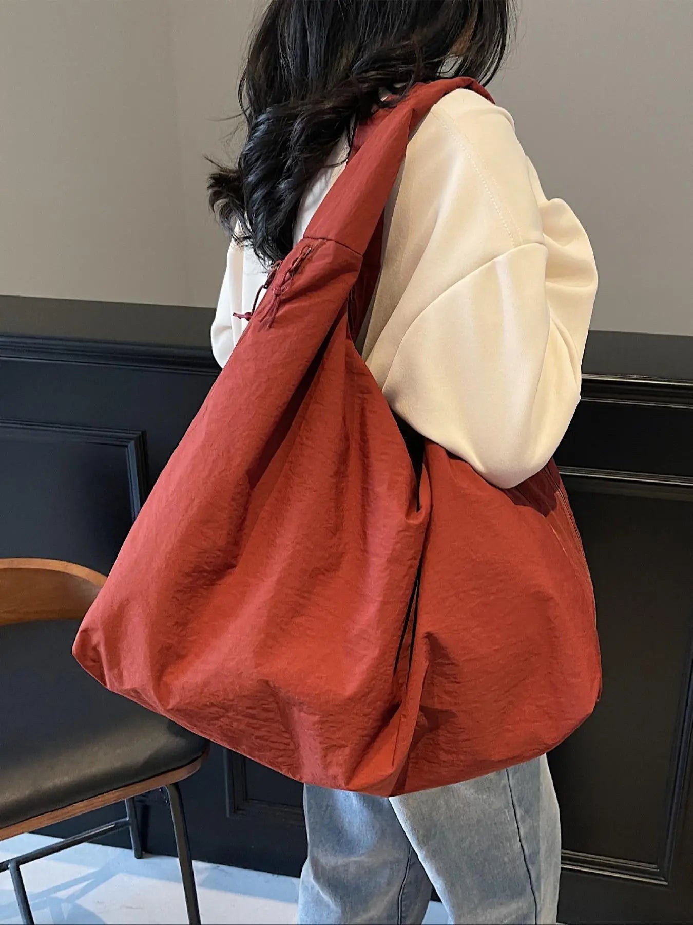 2026 School Season, Fashionable Crossbody Shoulder Bag, Geometric Pattern, Large Capacity, Multi-Pocket, Casual Style, All Seasons, Casual Commuter Bag