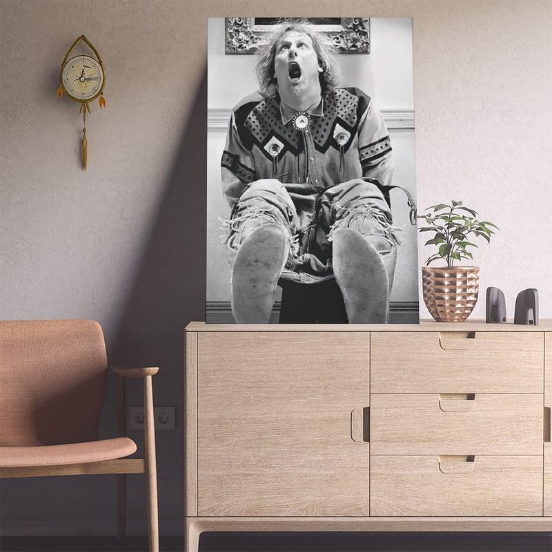 Decoración de Baño Graciosa, Impresión de Póster de Película para Baño, Arte de Pared de Película Tonta, Decoración de Pared Graciosa, Póster Vintage en Blanco y Negro, Regalo para Él