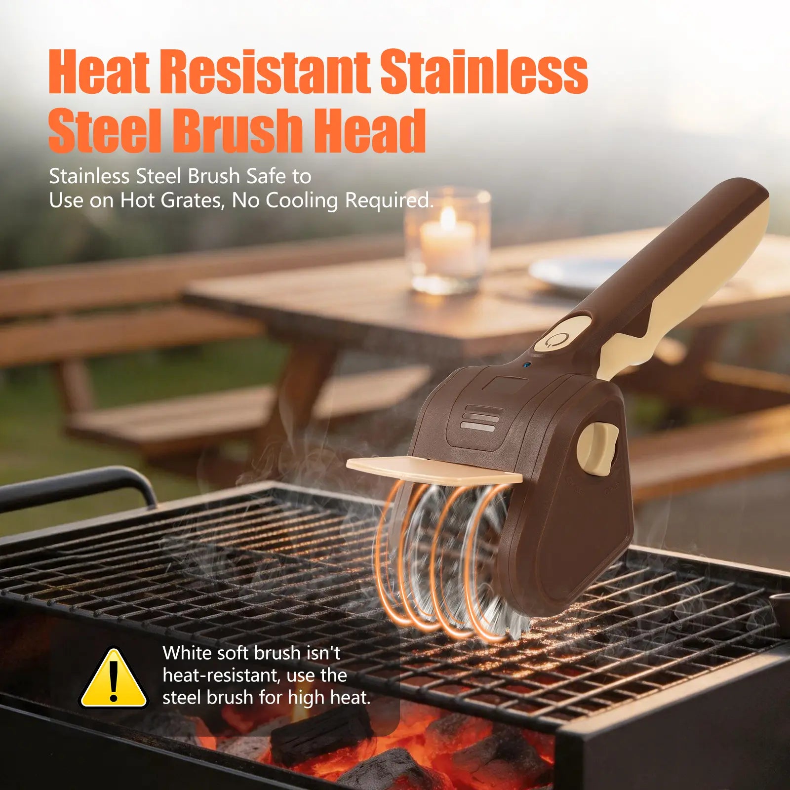 LRLY Electric BBQ Grill Brush, Safe Bristle Free with 2 Replaceable Heads, Cordless Rechargeable, Heavy Duty Fast Clean, Outdoor BBQ Cleaner for All Grill Types, Grill Season 2026