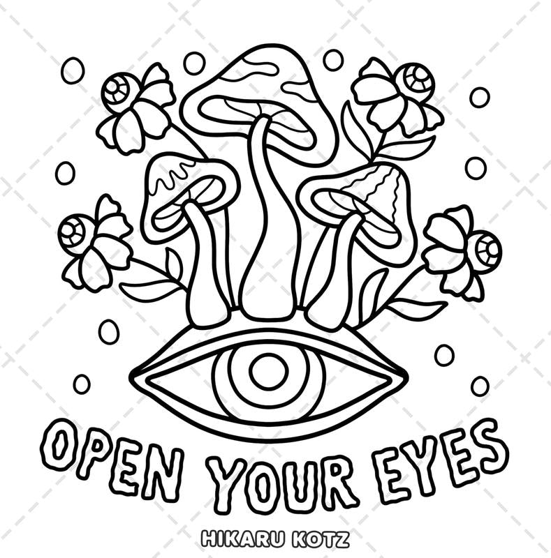 Trippy & Groovy: Coloring Book for Adults Featuring Mushrooms, Aliens, Magic Worlds and Illusions for Relaxation