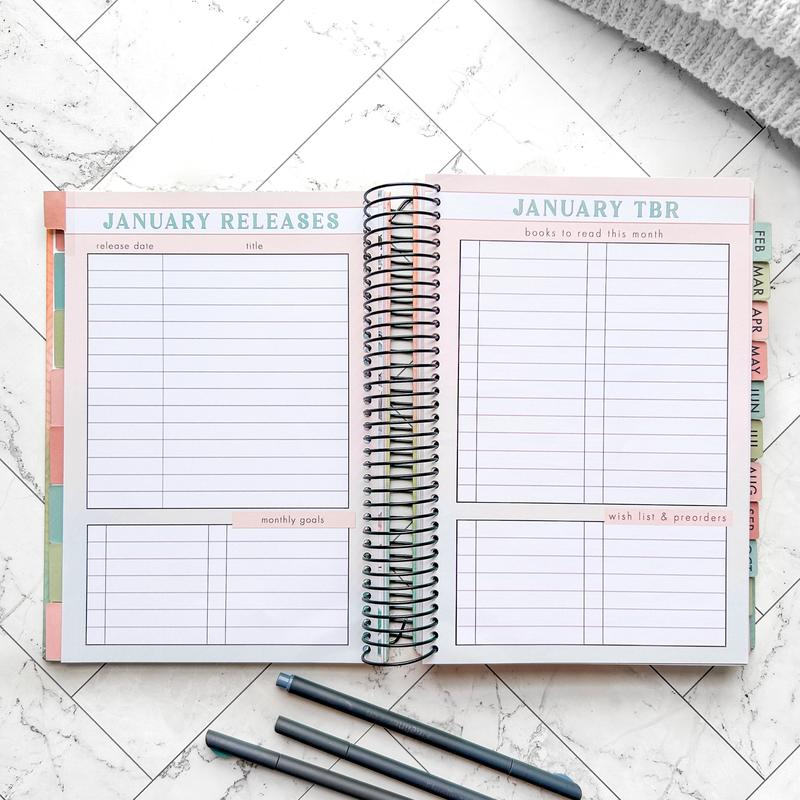 2026 Reading Tracker - book journal, hard cover, spiral bound