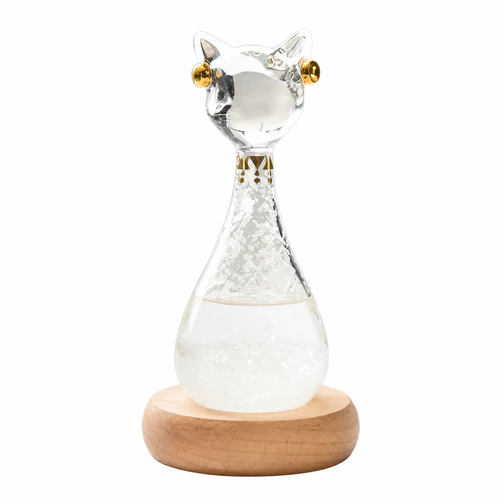 Cat-Shaped Storm Glass Weather Predictor for Home & Office Decor