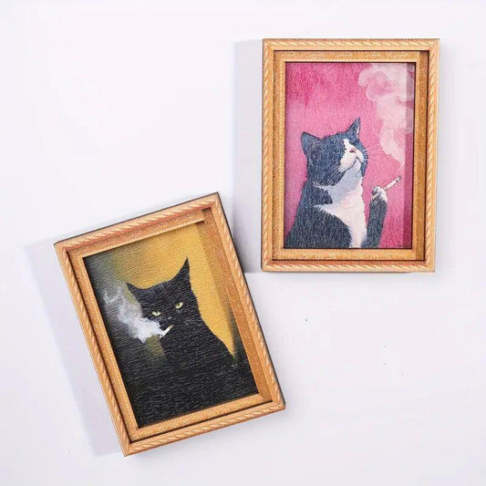 1pc/2pcs Vintage Cat Magnets - Funny Animal Art Decor - Perfect Stocking Stuffer & Christmas Gift - Creative Kitchen Gadget