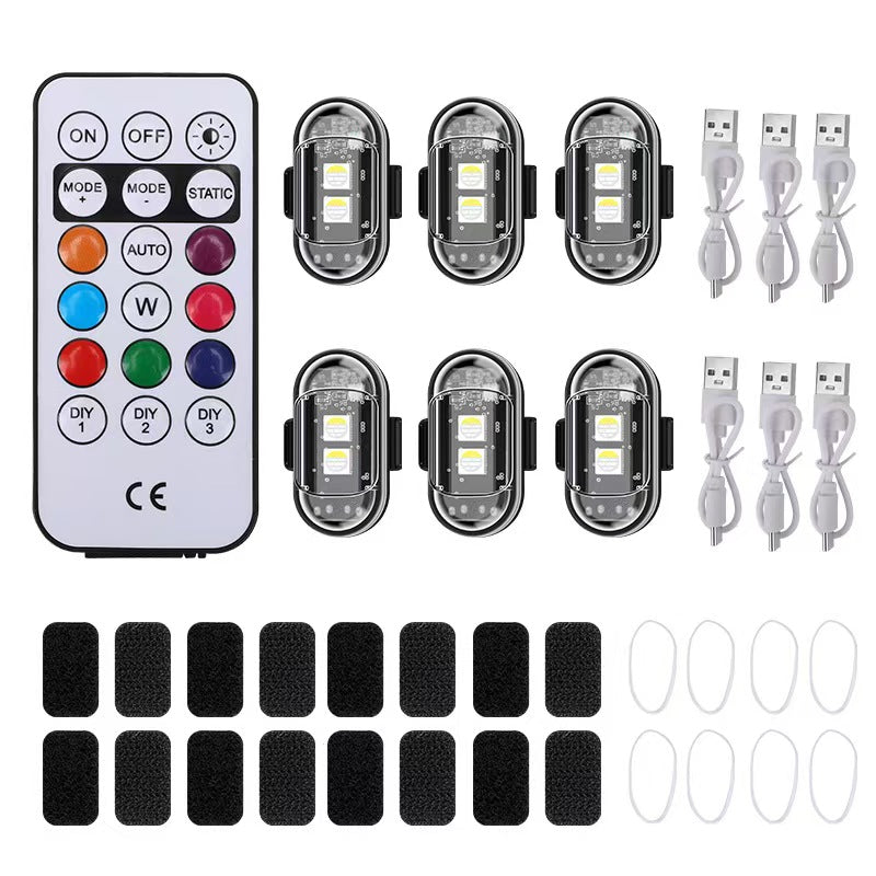 RGB Led Aircraft Strobe lights Motorcycle Lights LED Flash Position Wireless Light Aircraft Airplane Helicopter Warning Lights
