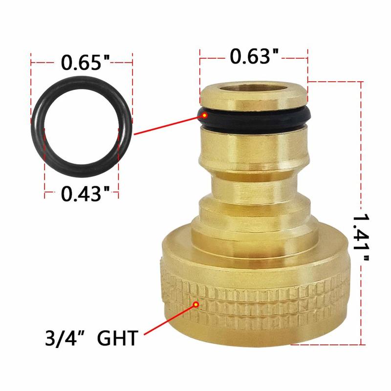 Garden Hose Quick Connector, 1 Set Solid Brass 3/4 Inch GHT Thread Fitting(NO Sprayer), No-Leak Water Hose Female & Male Adapter, Garden Hose Connectors, Summer Gardening Tool Accessories fathersdaygift