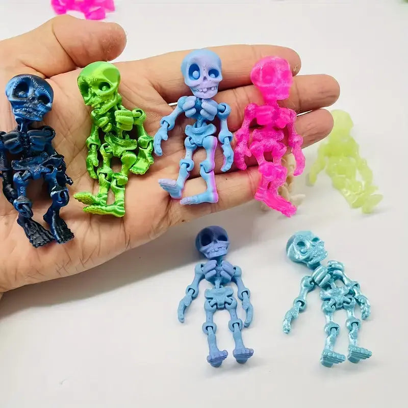 3D-Printed Mini Skeleton Statues – Halloween & Christmas Stress Relief Home Decor