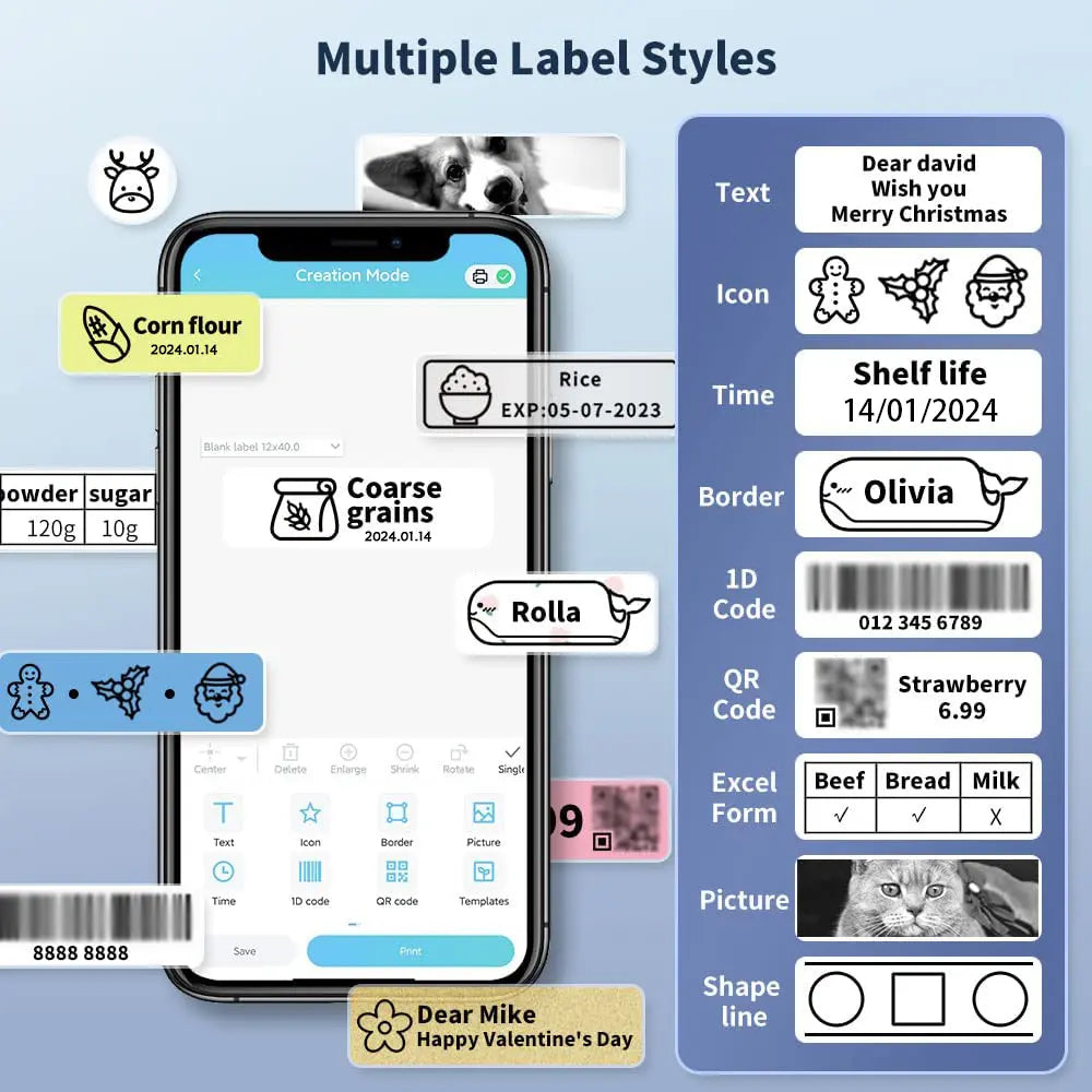 Bluetooth Label Maker – Portable Mini Thermal Label Printer, Wireless Inkless Sticker Machine for Home, Office & School