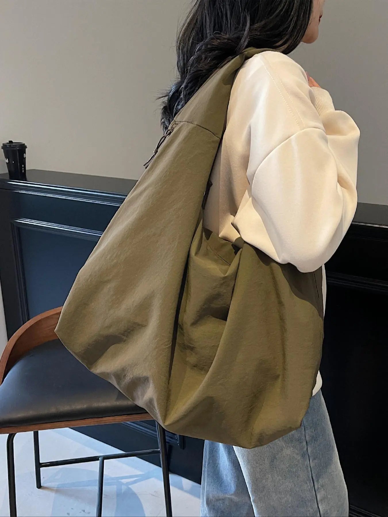 2026 School Season, Fashionable Crossbody Shoulder Bag, Geometric Pattern, Large Capacity, Multi-Pocket, Casual Style, All Seasons, Casual Commuter Bag