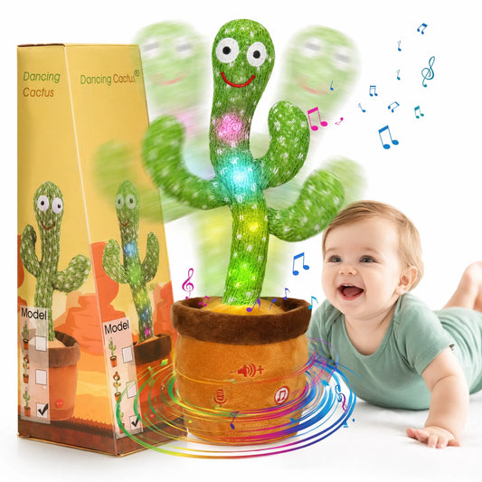 Emoin Dancing Cactus Toy,Musical Toy Interactive Toy Mimicking Repeating What You Say, Toddler childhood stuffed animal Baby Toys Easter for Baby LED Musical Toy Montessori Toys perfect present memorable gift Dealsforyoudays