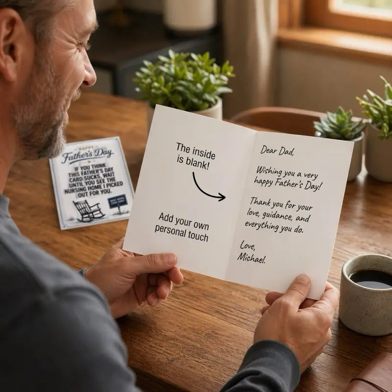 'Funny Dad' Gag Father's Day Greeting Card - Humorous Blank Card with Envelope