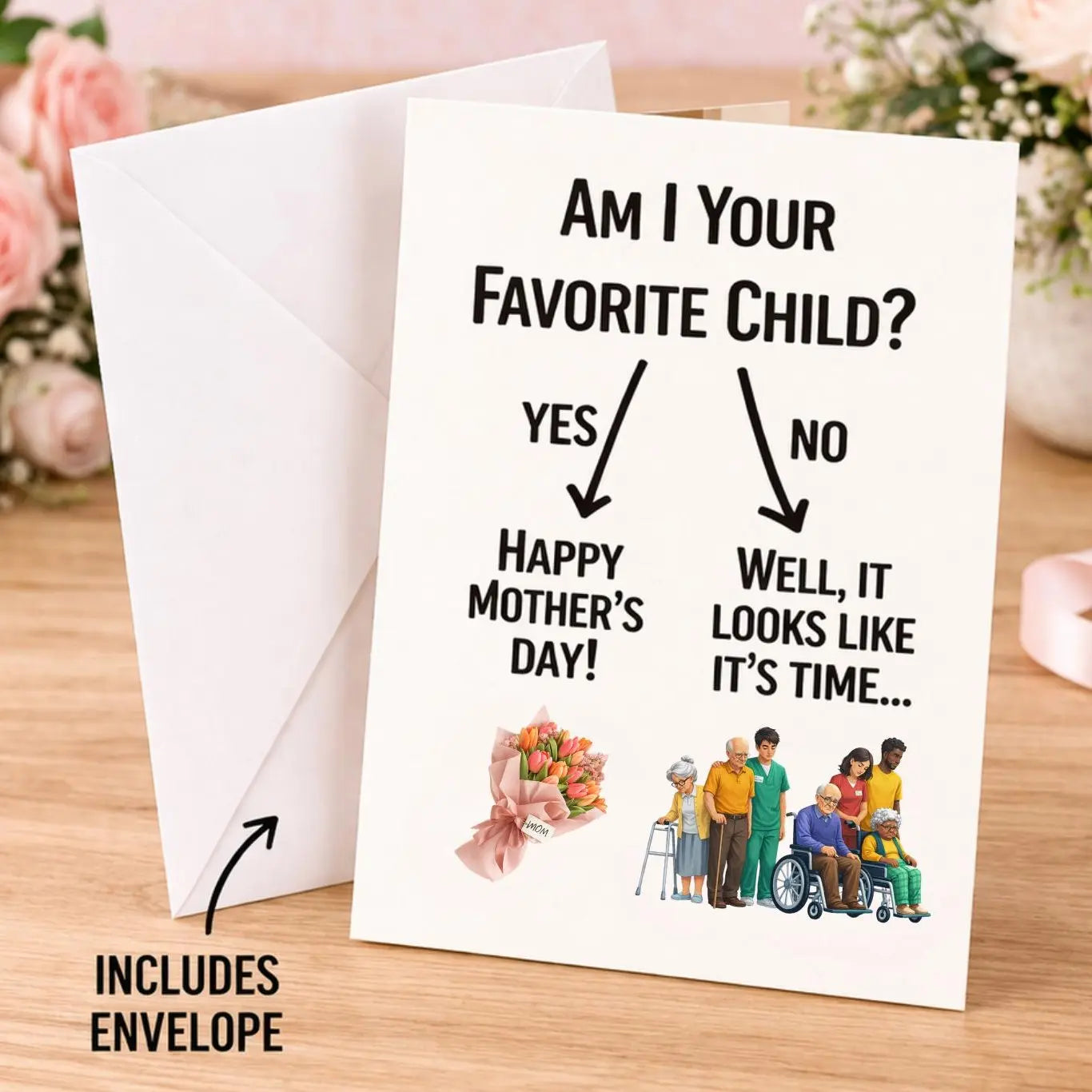Tarjeta divertida del Día de la Madre | Regalo de broma sarcástico para mamá (Interior en blanco)