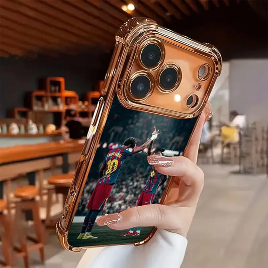 Football phone case - New electroplated transparent TPU airbag anti-drop phone case suitable for iPhone 11–17 Series