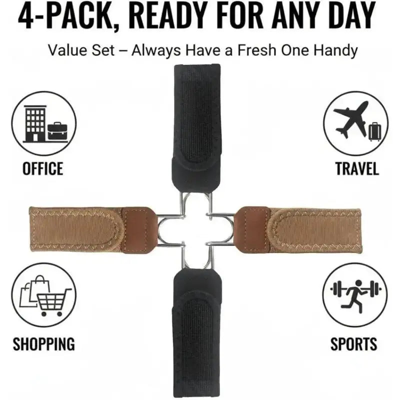 No-Show Invisible Fabric Belt for Men & Women – Adjustable Flat Buckle Belt for Jeans & Pants