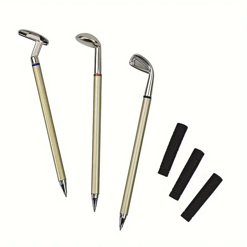 Golf Pen Holder + 3-Pen Set Creative Design Brightens Your Office Desk Perfect Holiday Gift for Office Workers and Gift-Givers