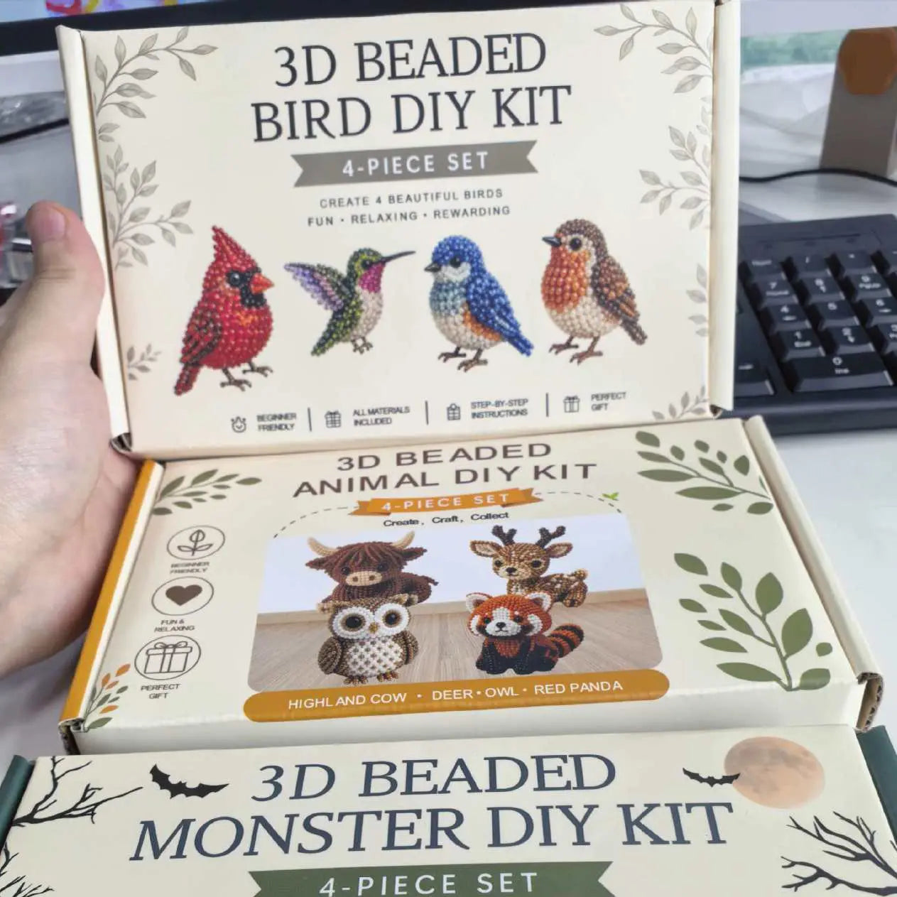 3D Beaded Bird DIY Craft Kit for Relaxing Handmade Gifts