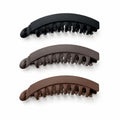 3-Piece French Banana Hair Clips – Non-Slip Neutral Ponytail Claw Clips for All Hair Types