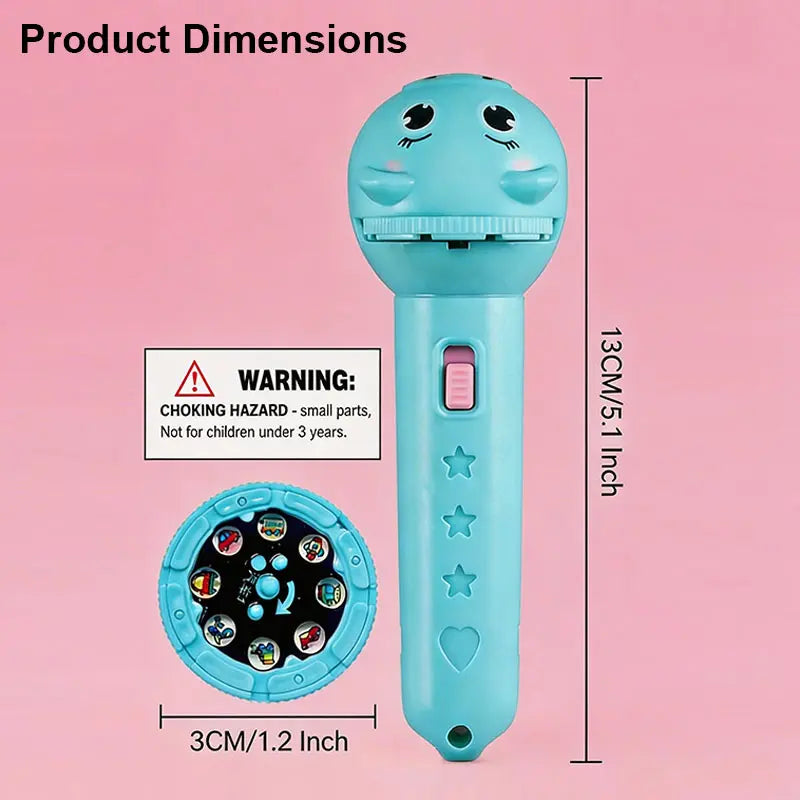 Kids Bedtime Story Projection Flashlight - 48 Pattern STEM Learning Toy with 6 Slides