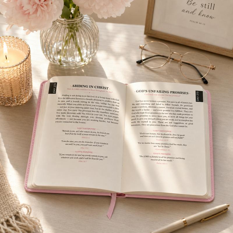 365-Day Embossed Faux Leather Daily Devotional Prayer Journal & Bible Study Book