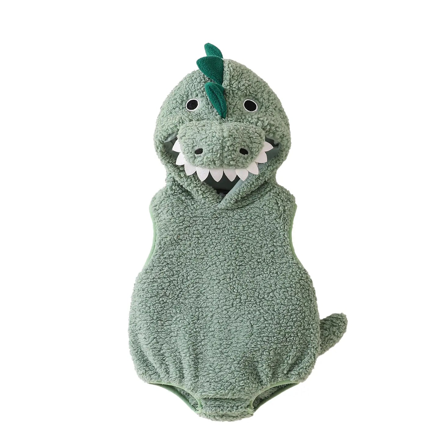 Baby Dinosaur Hooded Romper Costume for Newborns and Infants