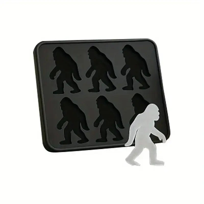 Bigfoot Ice Mold, Sasquatch Shape Silicone Ice Cube Molds, Funny Silicone Popsicle Molds for Halloween Party Drinks, Easy Release & Dishwasher Safe Utensils