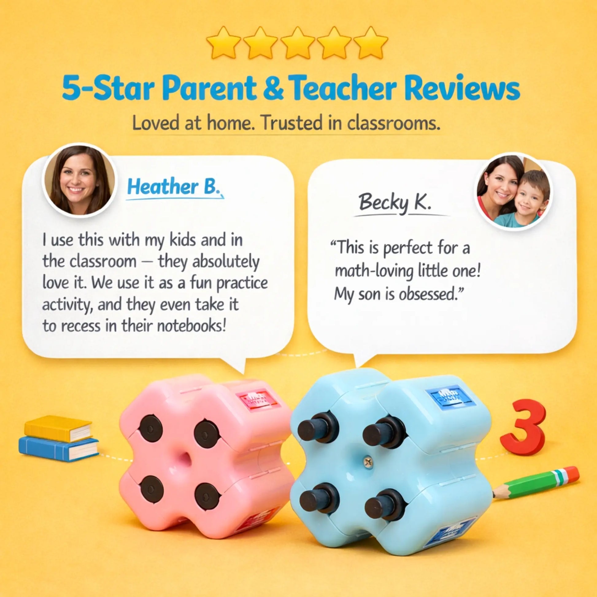 Math Teacher 4 in 1 Math Roller Stamp, Addition Subtraction  Multiplication Practice Tool, Math Stamp Roller for Kids  Ages 5-9 Classroom Home Use, Math Gift for Kids | GoldenEgg