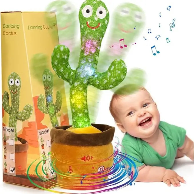 EMOIN Talking Cactus Toy, Interactive Toys Dancing Cactus Toy Mimicking Repeating What You Say, Toddler Infant Baby Toys Gifts for 6 7 8 9 10 Month Old Baby LED Musical Toy
