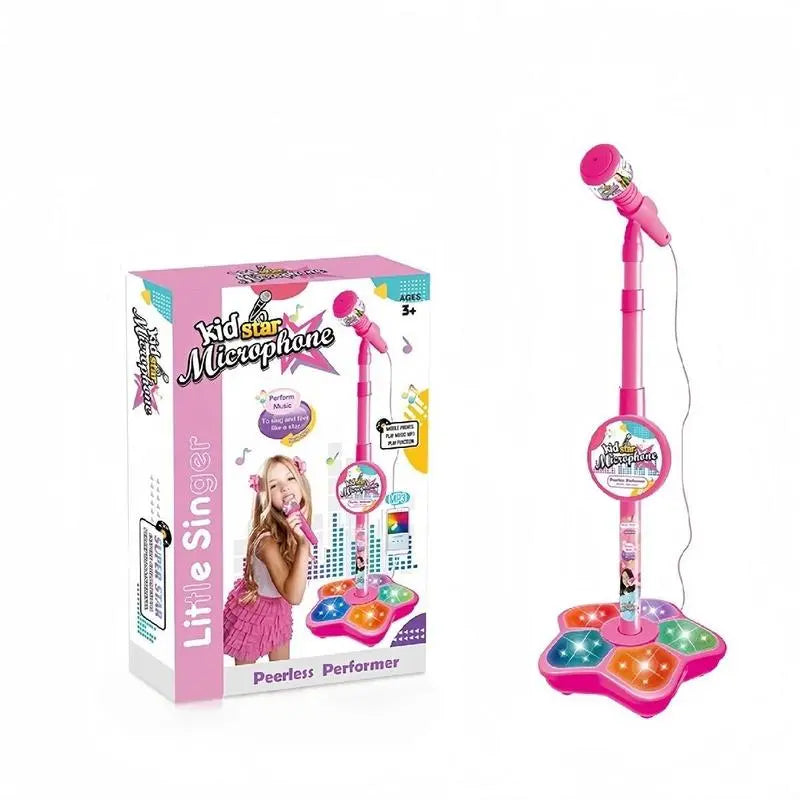 Kids Karaoke Microphone Toy with LED Lights & Music (Ages 3-8 Birthday Gift)
