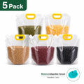 5 Pack Reusable Leakproof Food Storage Bags – Moisture-Resistant Pouches for Pet Kibble & Snacks