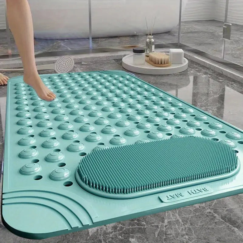 Non-Slip Shower Mat with Foot Massage & Drain Holes, Suction Cup Bathtub Mat