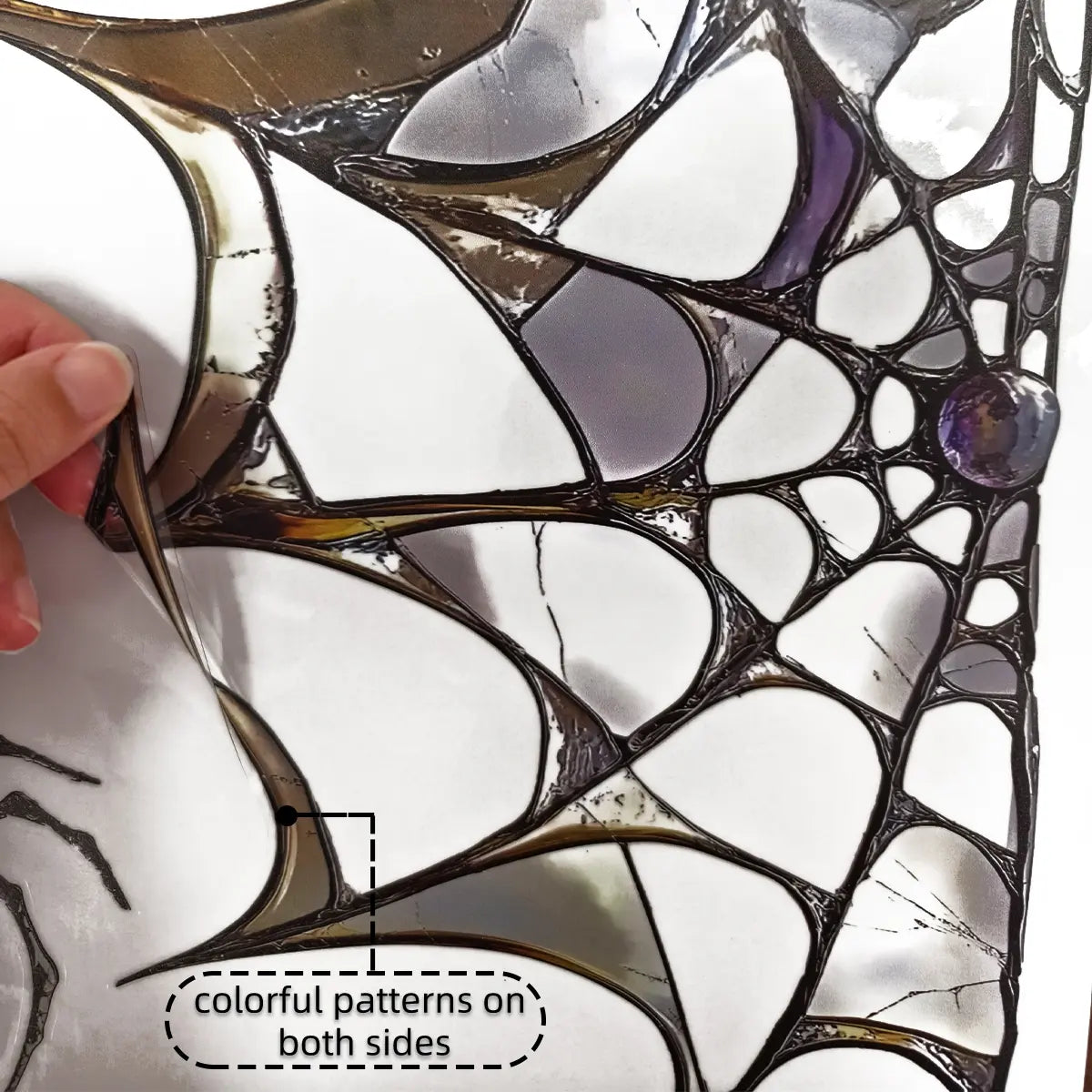 Spooky Spider Web Window Sticker – Halloween Glass Decal Decoration with Spider Design