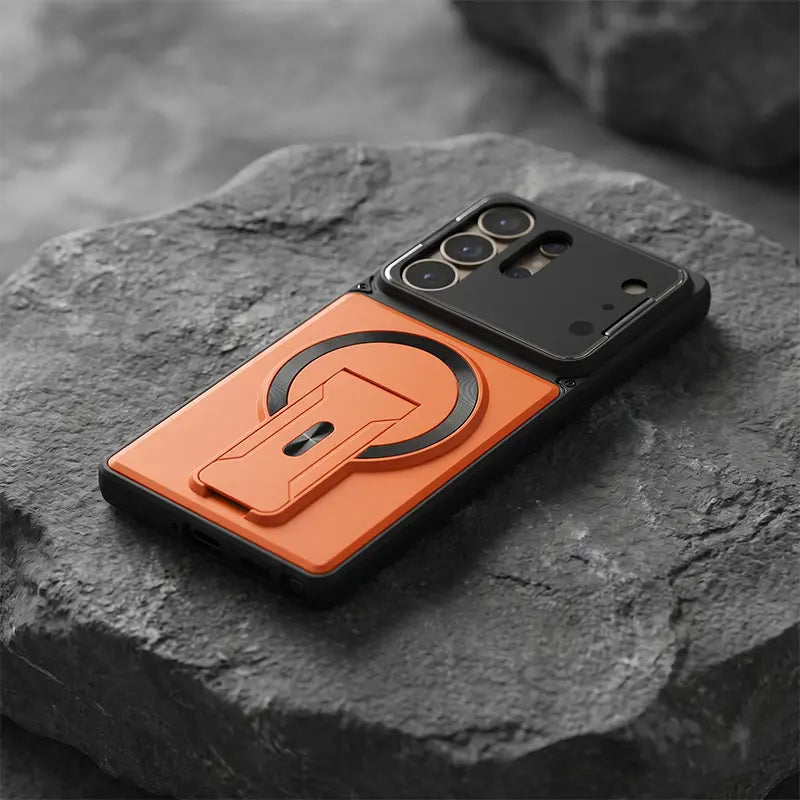 Multifunctional Magnetic Case for Samsung S Series – Invisible Stand & Camera Cover