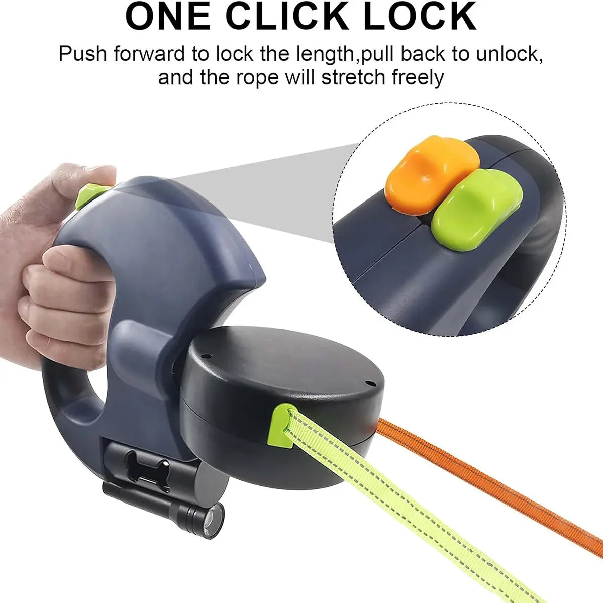 3M Dual Retractable Dog Leash with LED Light & Waste Bag Dispenser
