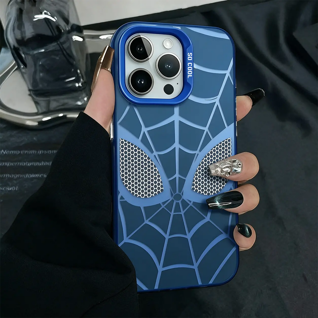 Creative Spider-Man Web Phone Case for iPhone 17 Pro Max – Trendy Pink Shockproof Protective Cover