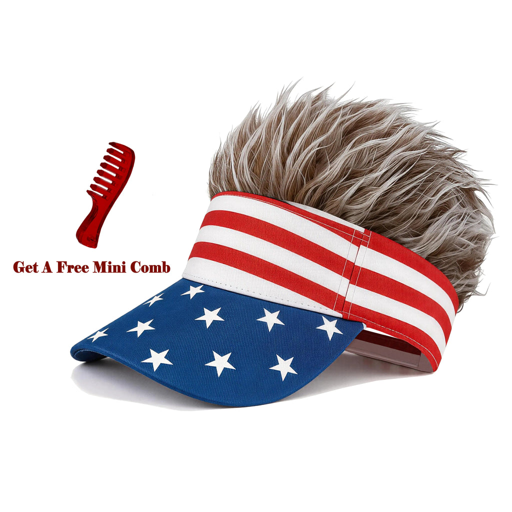 Adjustable American Flag Wig Hat for 250th Independence Day