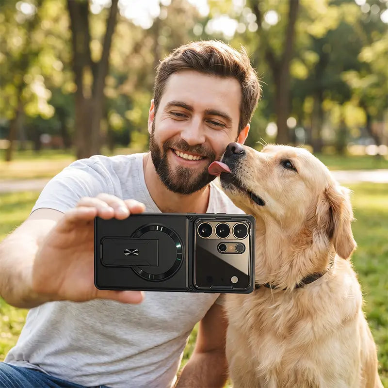 Multifunctional Magnetic Case for Samsung S Series – Invisible Stand & Camera Cover