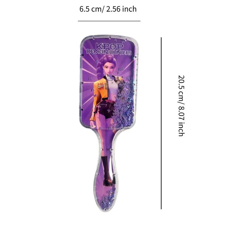 Hair Comb Square Cushion Cartoon Design High-Quality Long Handle Sandfall Styling Brush Universal Hairbrush for Stylish Hair Care