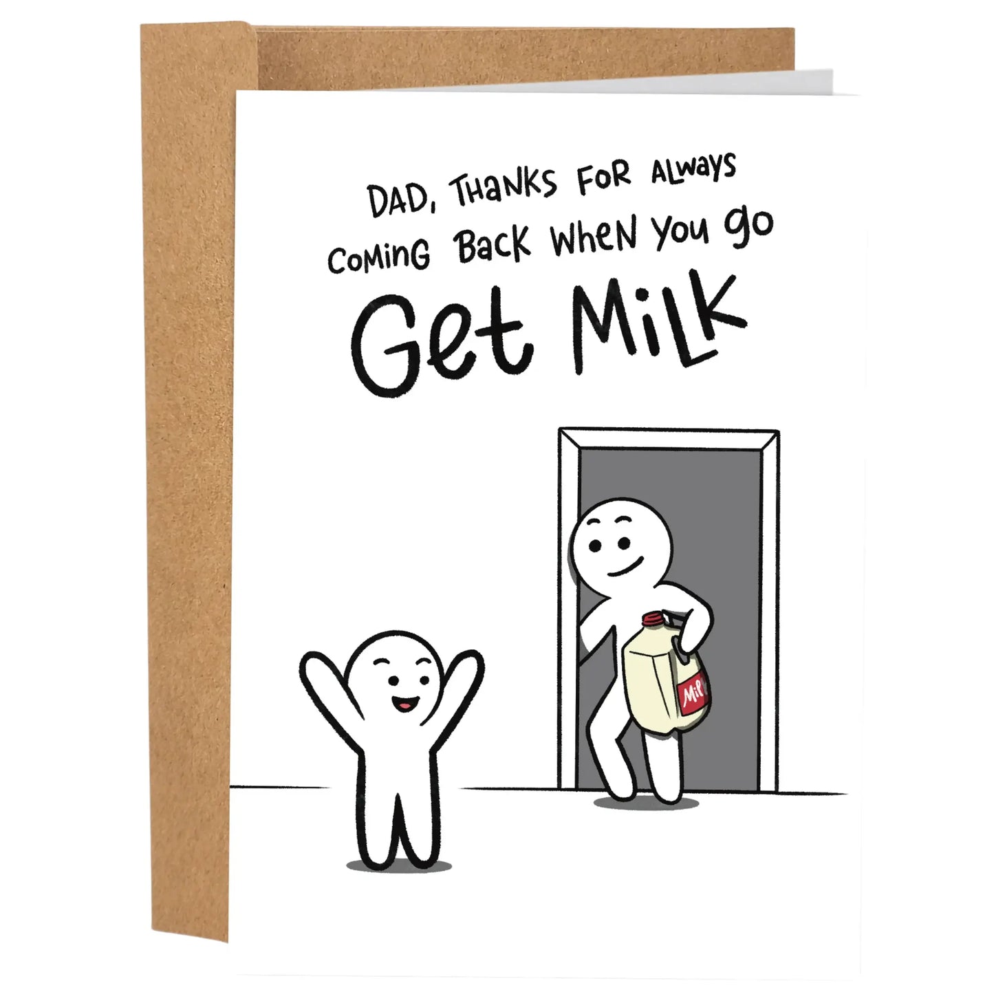 Funny Father's Day Card - 5x7 Inch Hand-Drawn Greeting Card with Envelope
