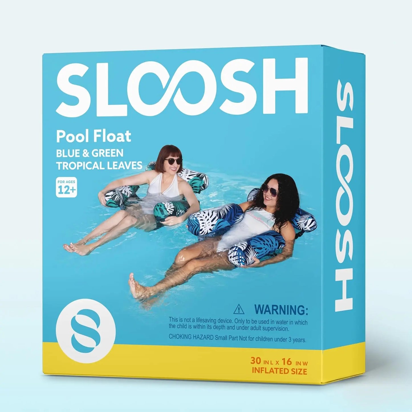 SLOOSH Inflatable Pool Float Lounge Chair (1/2 Pack) – Heavy Duty Blow up Noodle for Adults, Water Party & Lake Fun – Mother's Day Gift
