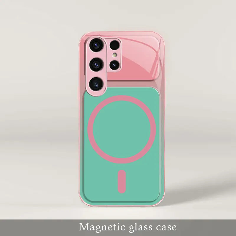 Dopamine Color Block Magnetic Phone Case for Samsung Galaxy S26 Ultra – Full Camera Protection & Shockproof Cover